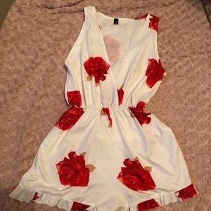 White Floral Romper